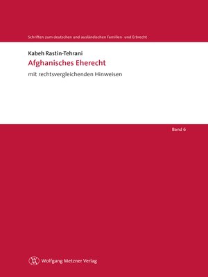 cover image of Afghanisches Eherecht